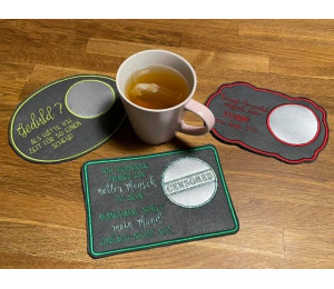 Stickserie ITH - Mug Rug 23x Freche Sprüche